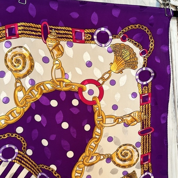 Pap’ell 100% Silk Scarf Square Lovely Colors Classic Design - Picture 2 of 6